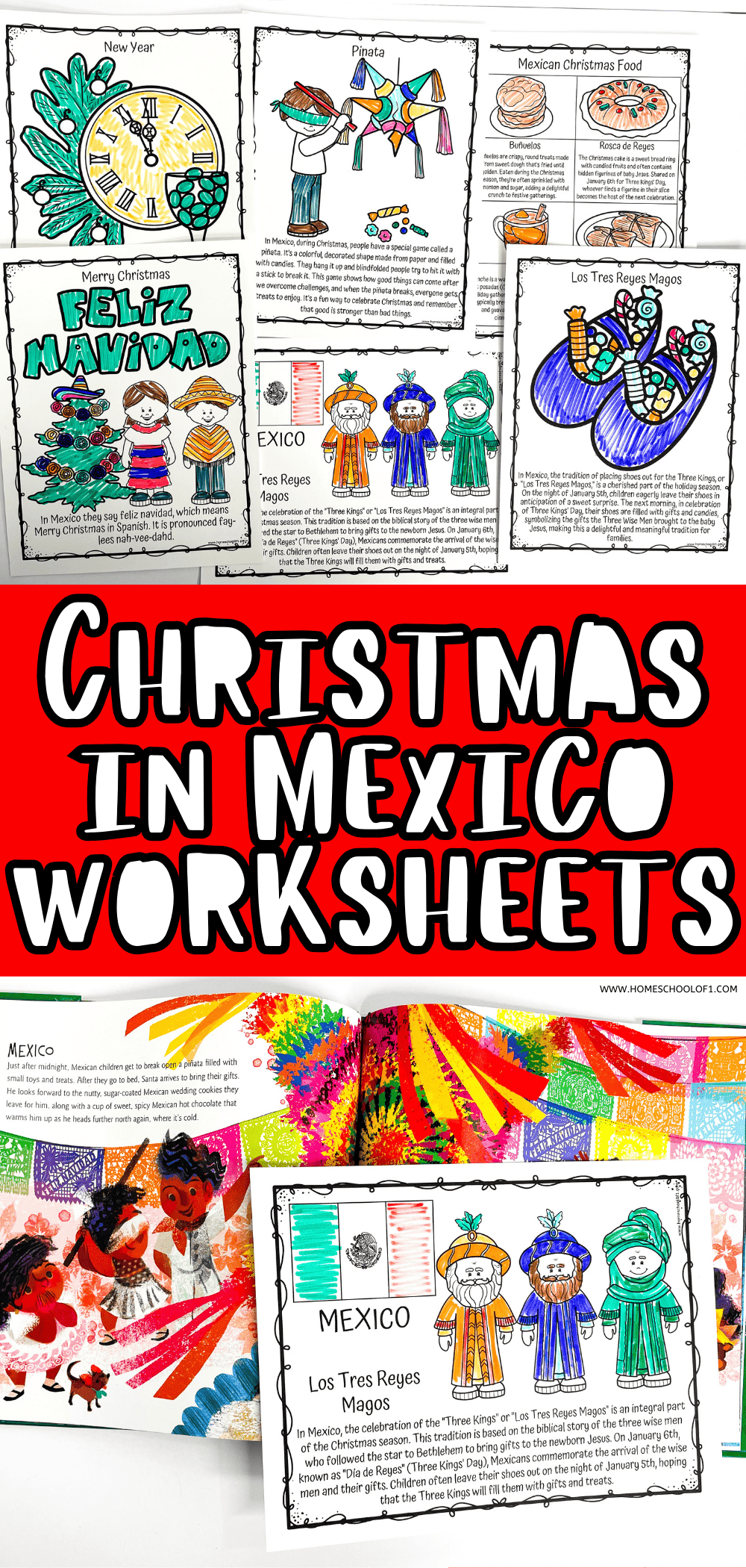 free christmas in mexico worksheets - homeschool of 1